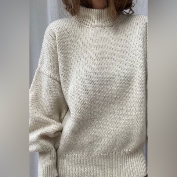 Jaggery London Parsley Wool Sweater in Milk - Picture 1 of 6